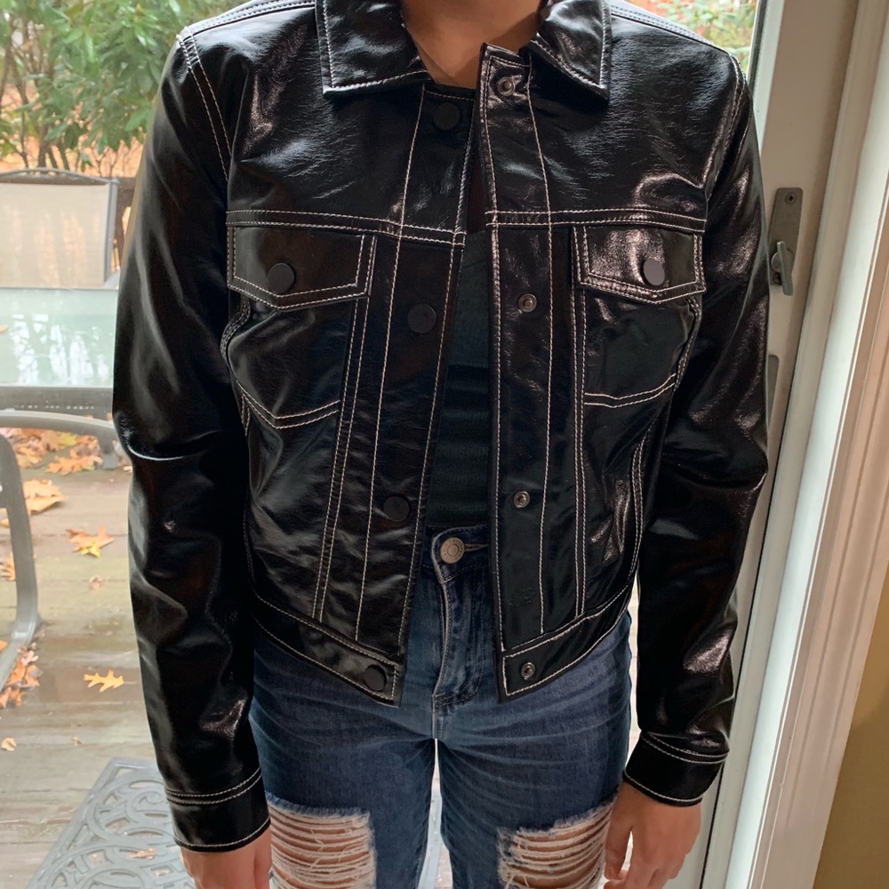 NINE WEST VEGAN LEATHER JACKET